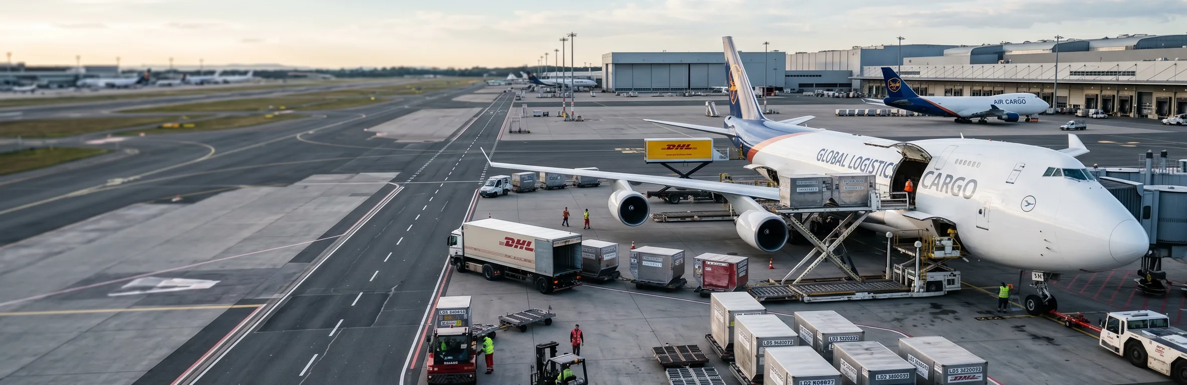 Samolot cargo podczas załadunku na lotnisku