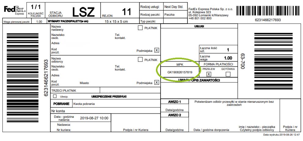 Śledzenie przesyłki FedEx