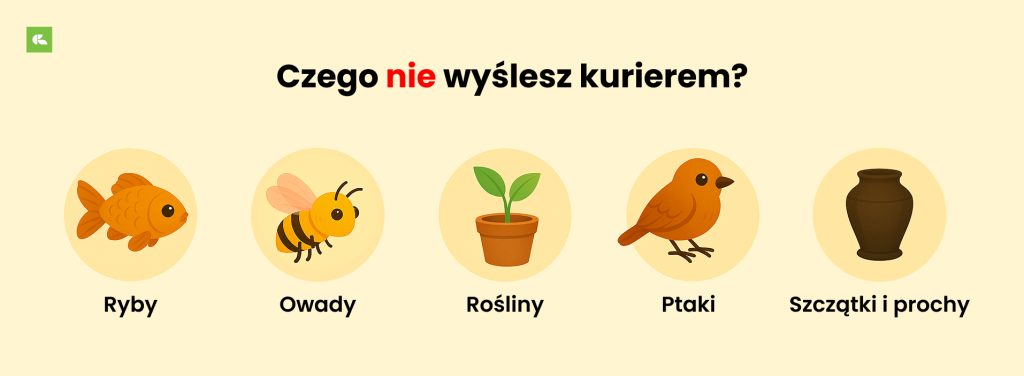 towary żywe wyłączone z wysyłki