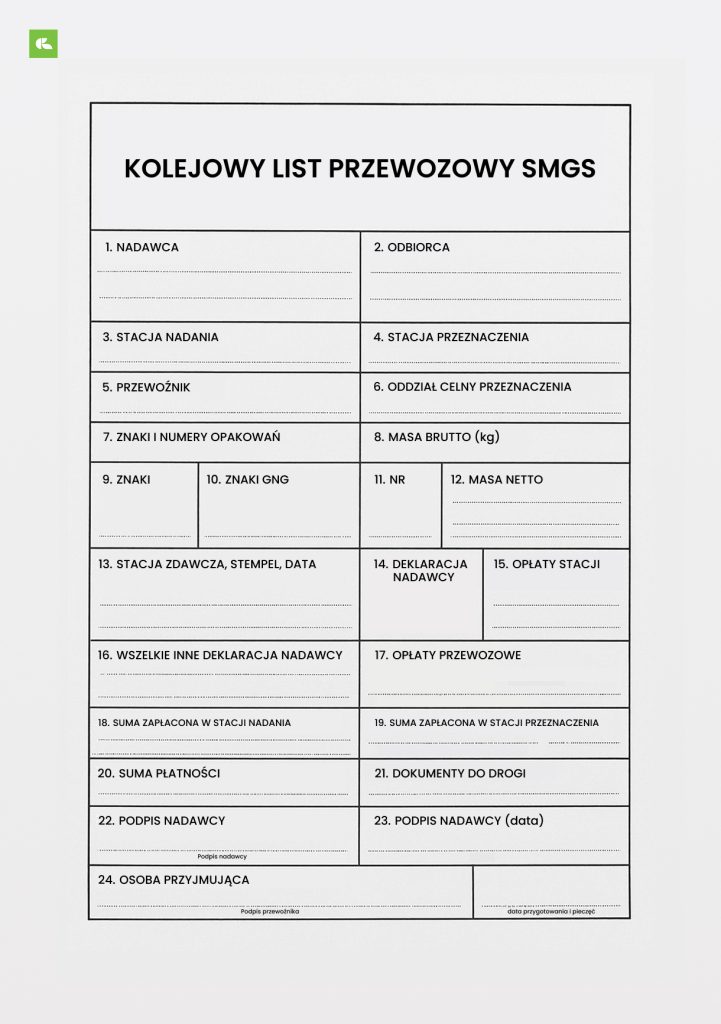 list SMGS wzór