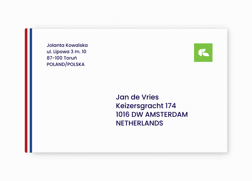 jak zaadresować list do holandii