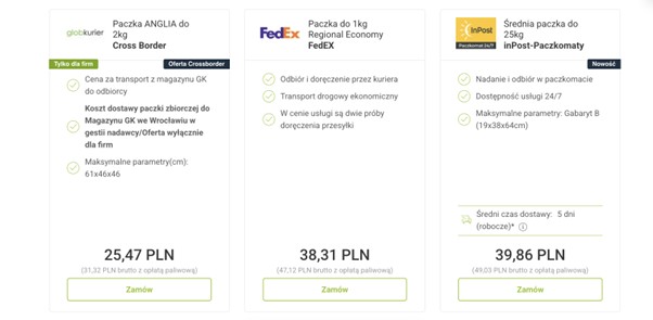 list do hiszpanii cena