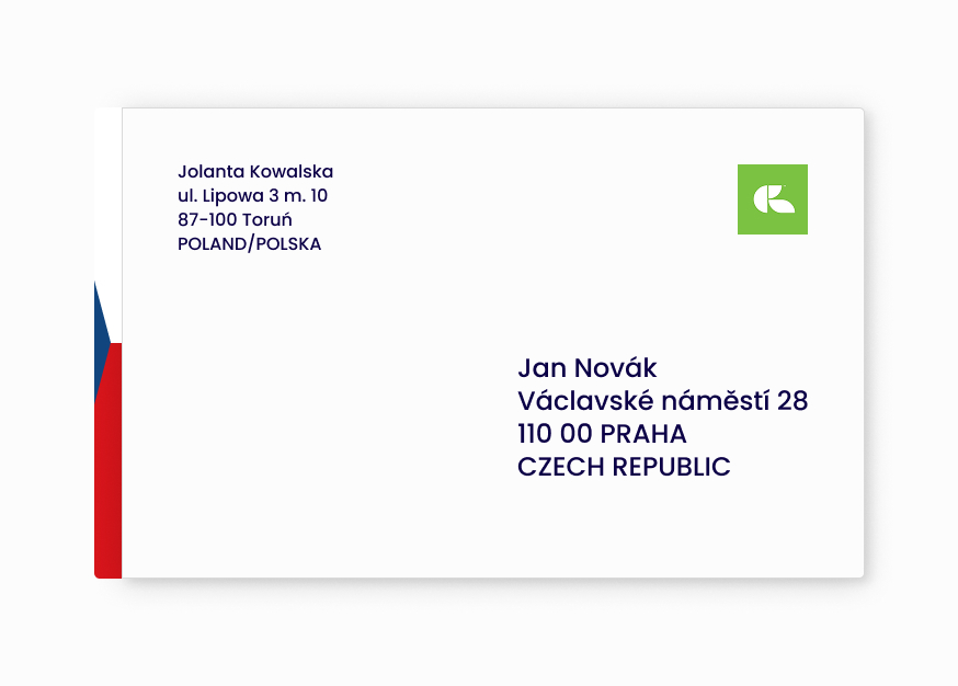 jak zaadresować list do czech