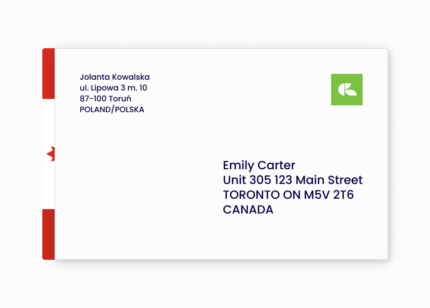 jak zaadresować list do kanady