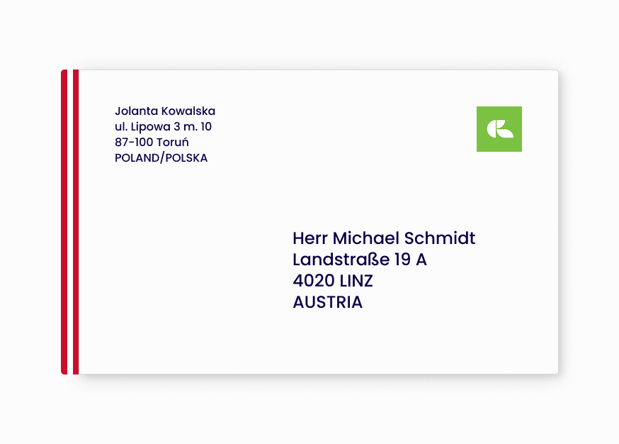 jak zaadresować list do Austrii