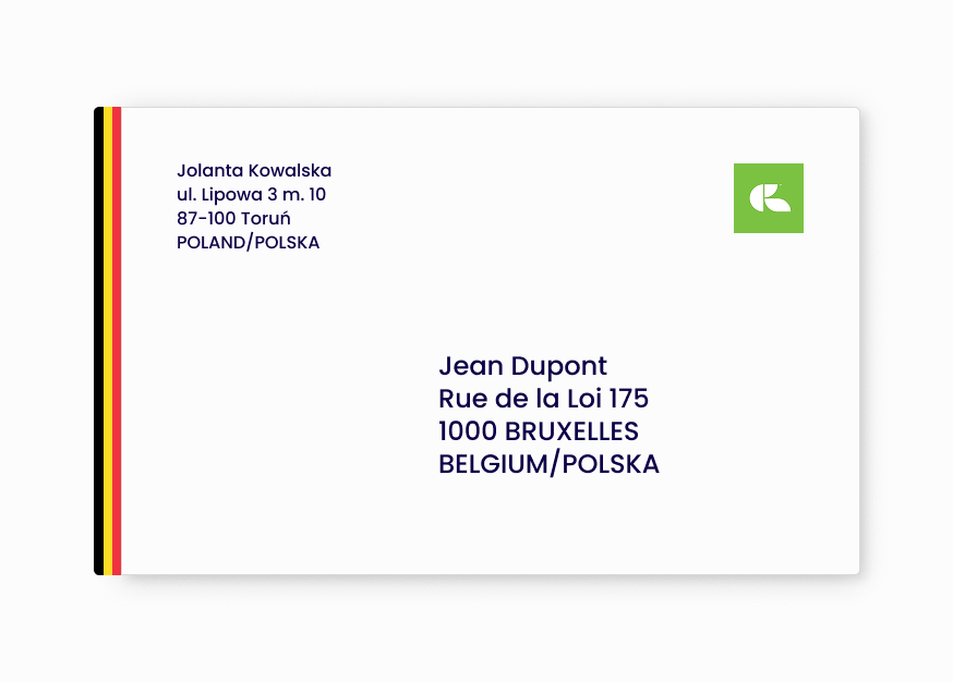 jak zaadresować list do belgii