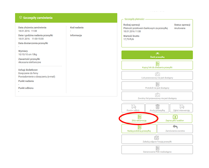 formularz reklamacyjny